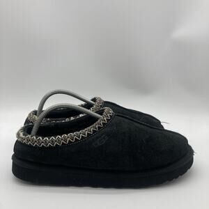 Mens Size 11 UGG Tasman Black Suede Sherpa Lined Slip-On Slipper Shoes 5950